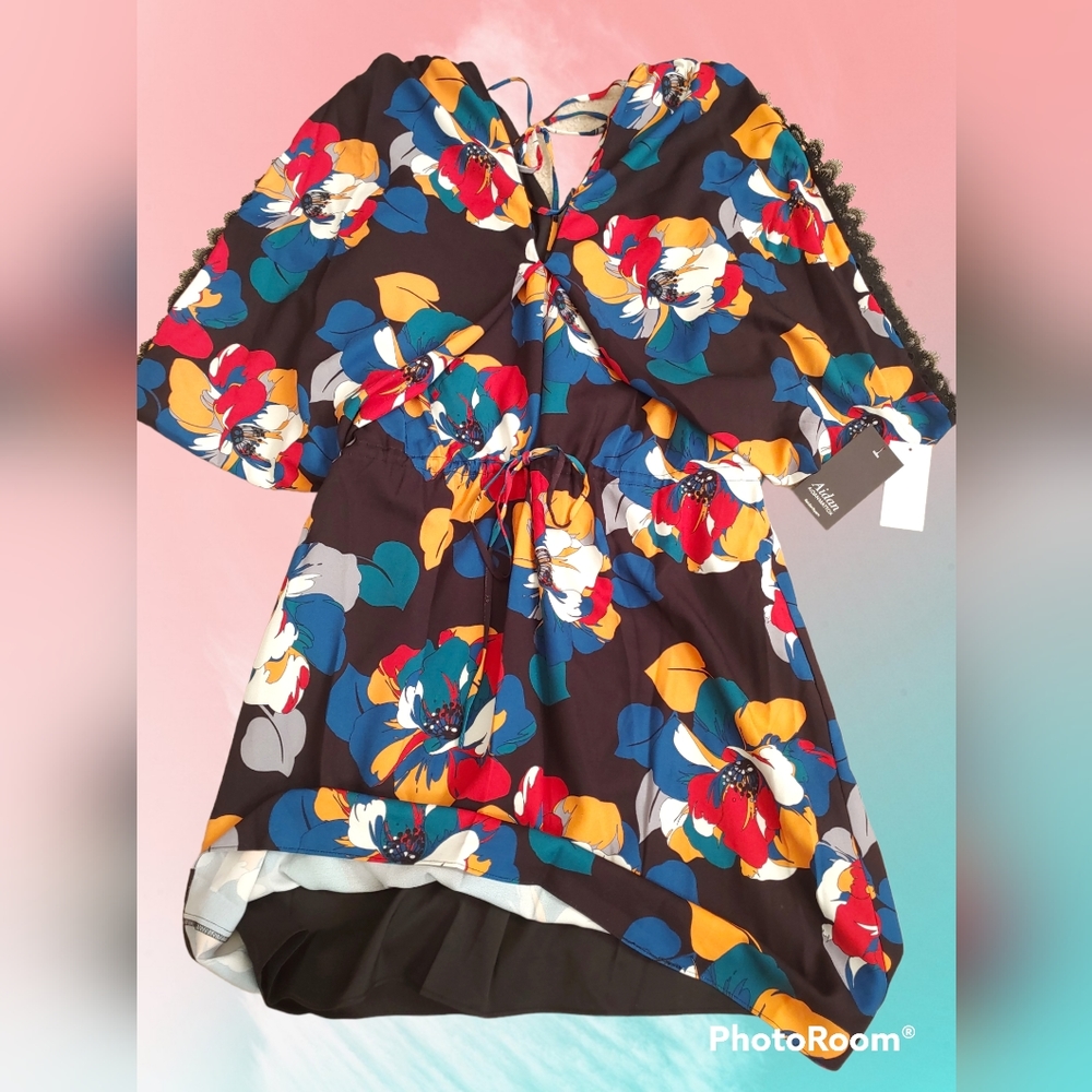 Aidan Mattox kimono dress lace women 14